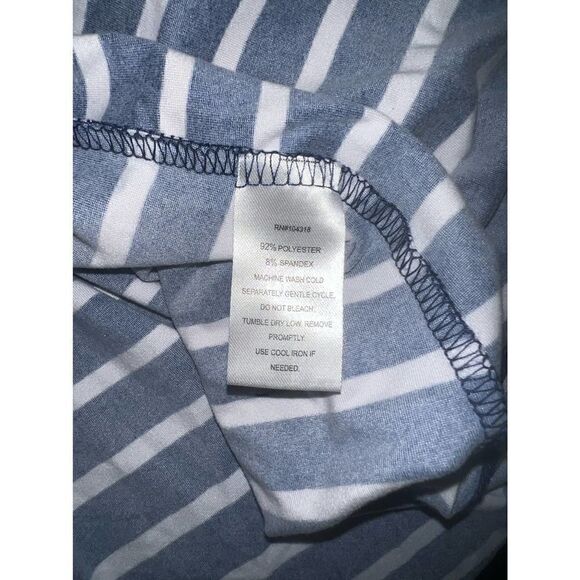 Derek & Heart dress career tie front crossover wrap tank striped navy white soft - Picture 8 of 8